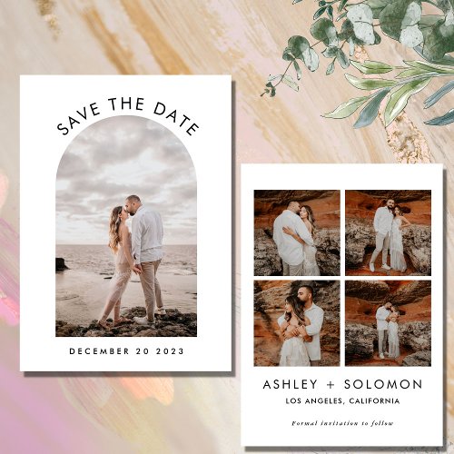 Modern Elegant Photo Boho  Wedding Simple   Save The Date