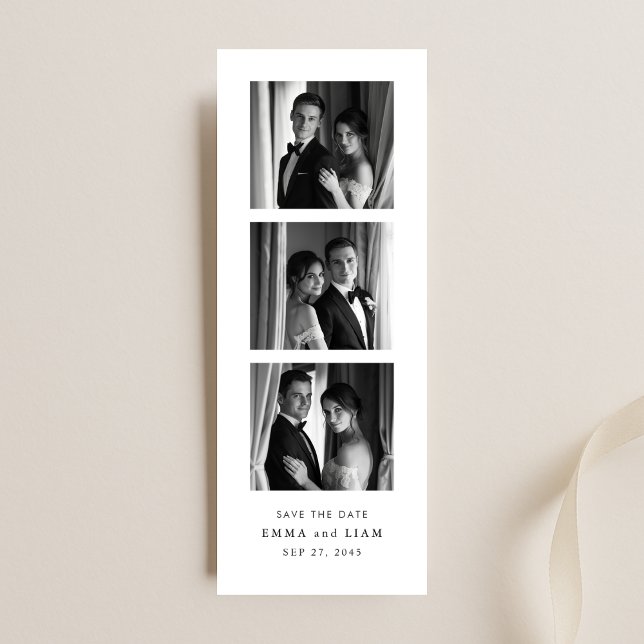 Modern Elegant Photo Booth Wedding Save the Date Bookmarks (Creator Uploaded)