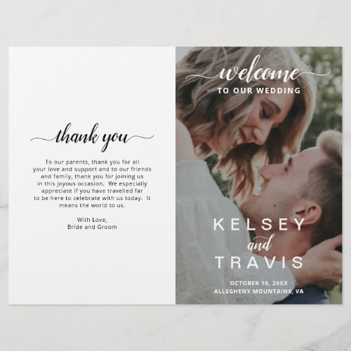 Modern Elegant Photo Budget Folded Wedding Program