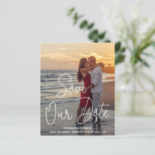 Modern Elegant Photo Budget Wedding Save the Date