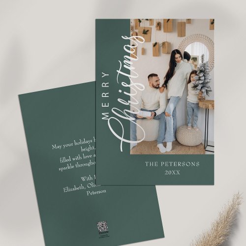 Modern Elegant Photo Christmas Greeting Holiday Card