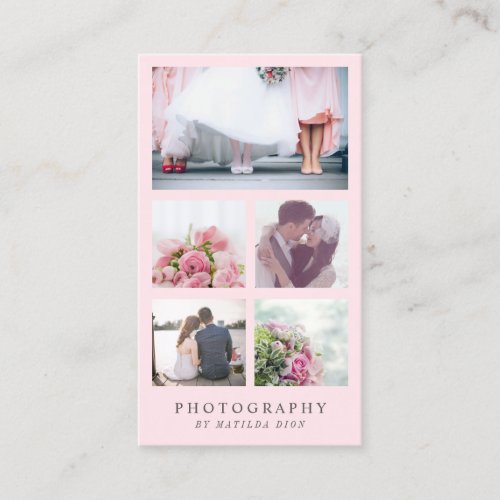 Modern elegant photo collage photographer business card