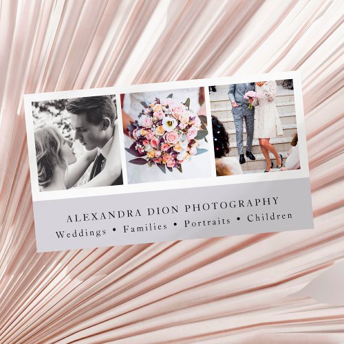 Modern elegant photo collage photography business card