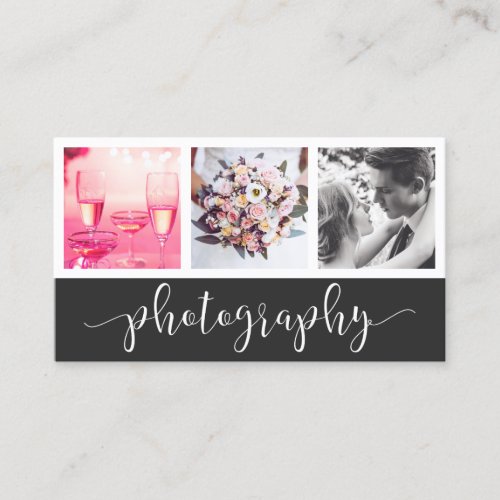Modern elegant photo collage photography business card
