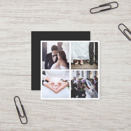 Modern elegant photo collage photography square business card