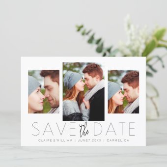 Modern Elegant Photo Collage Save the Date Card | Zazzle