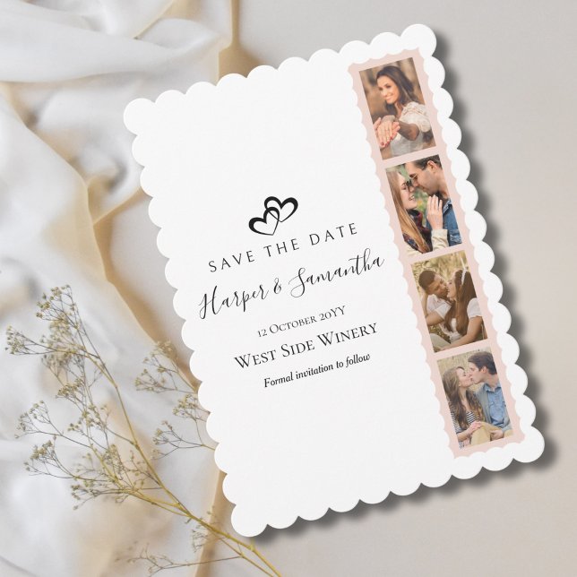 Modern Elegant Photo Collage Wedding Save The Date (Creator Uploaded)