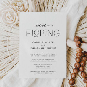 Modern Elegant Photo Elopement Reception Invitation