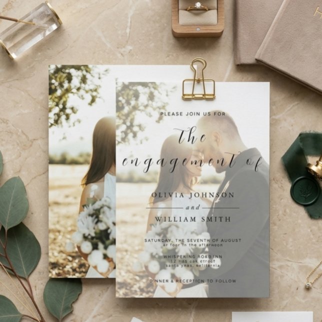 Modern Elegant Photo Engagement Invitation (Creator Uploaded)