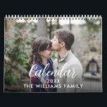 Modern Elegant Photo Family Calendar<br><div class="desc">Modern Elegant Photo Family Calendar. Personalize with your family photos and name.</div>