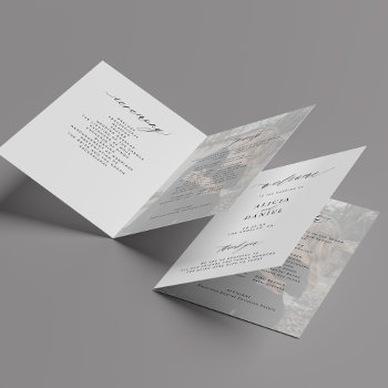 Modern Elegant Photo Folded Wedding Program by invitations_kits at Zazzle
