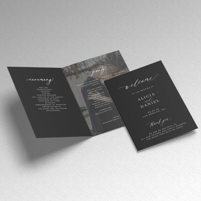 Modern elegant photo folded wedding program (Creator Uploaded)