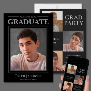 Modern Elegant Photo Graduation Party Invitation