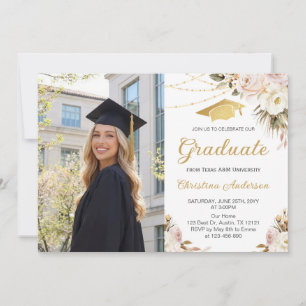 Modern Elegant Photo Graduation Party Invitation