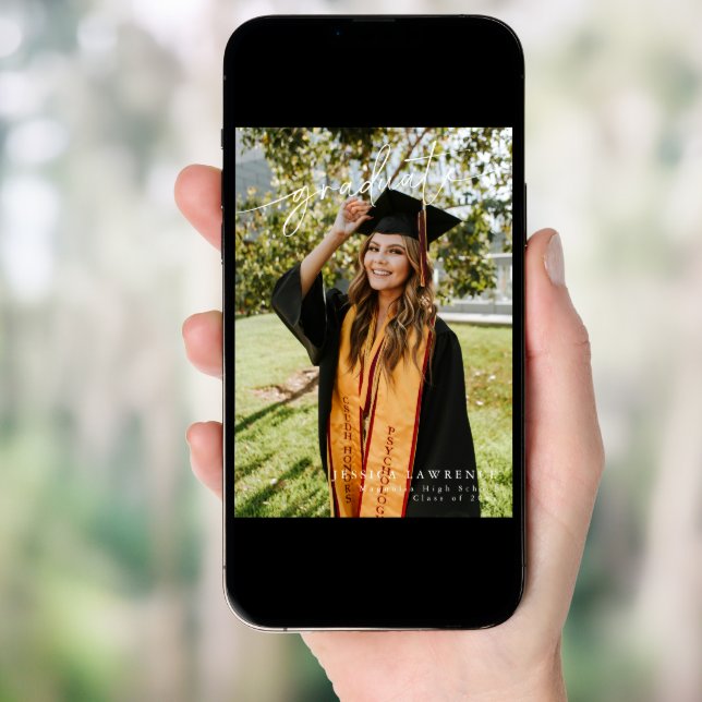 Modern Elegant Photo Graduation Party Invite (Front Digital)
