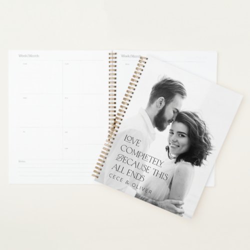 Modern elegant photo love completely gift planner