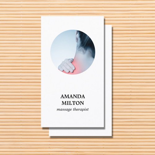 Modern Elegant Photo Massage Therapist Business Card