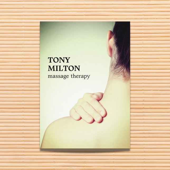 Modern Elegant Photo Massage Therapist Business Card (Creator Uploaded)