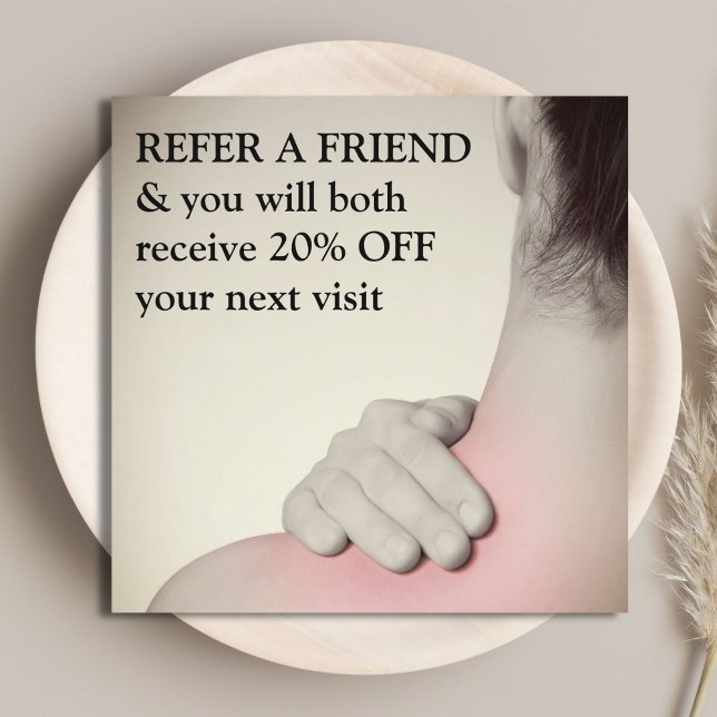 Modern Elegant Photo Massage Therapist Referral Card (Creator Uploaded)