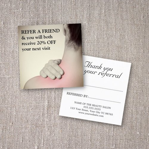 Modern Elegant Photo Massage Therapist Referral Card