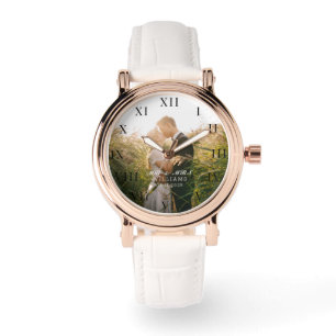 Modern Elegant Photo Newly Wed Wedding Watch