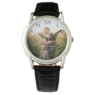 Modern Elegant Photo Newly Wed Wedding Watch