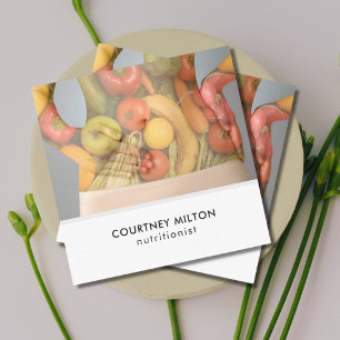 Modern Elegant Photo Nutritionist Health Square Business Card