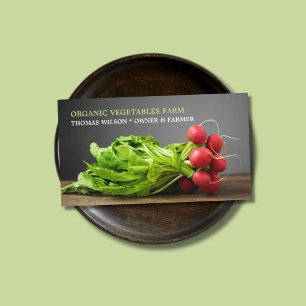 Modern Elegant Photo Radish/ Organic Farm Business Card