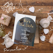 Modern Elegant Photo Save the Date Gold Script