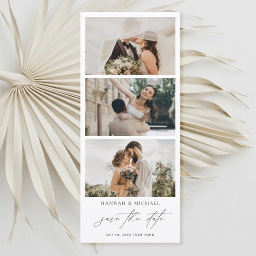 Modern Elegant Photo Strip Wedding Save the Date