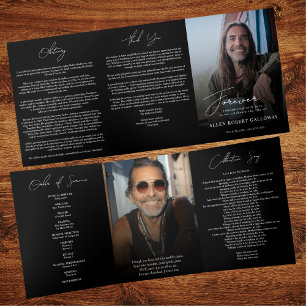 Modern Elegant Photo Trifold Funeral Program