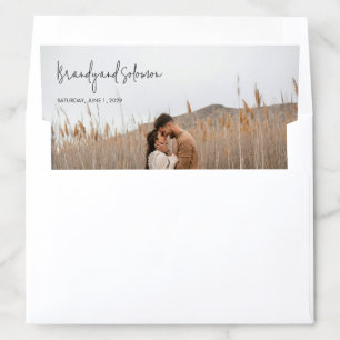 Modern Elegant Photo Wedding Envelope Liner