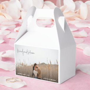 Modern Elegant Photo Wedding Favor Boxes