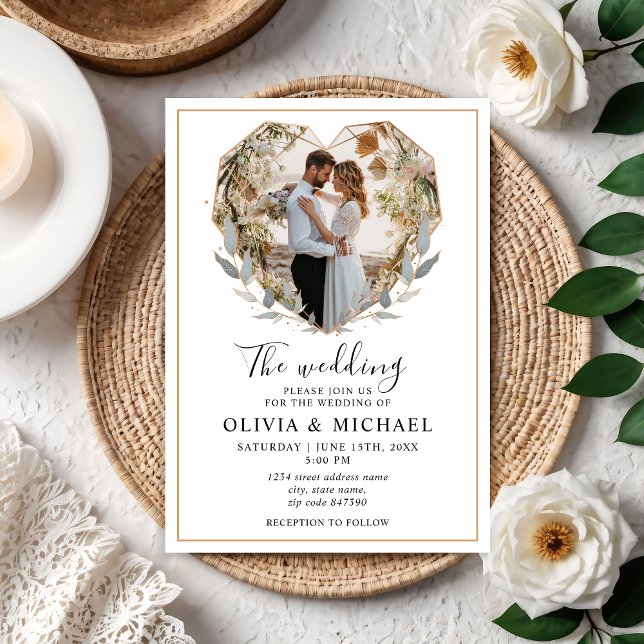 Modern Elegant Photo Wedding Invitation (Creator Uploaded)