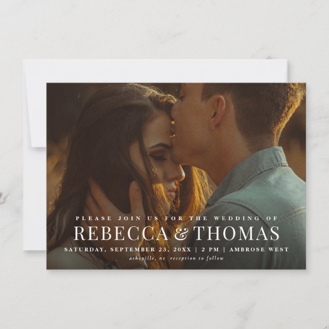 Modern Elegant Photo Wedding Invitation (Front)