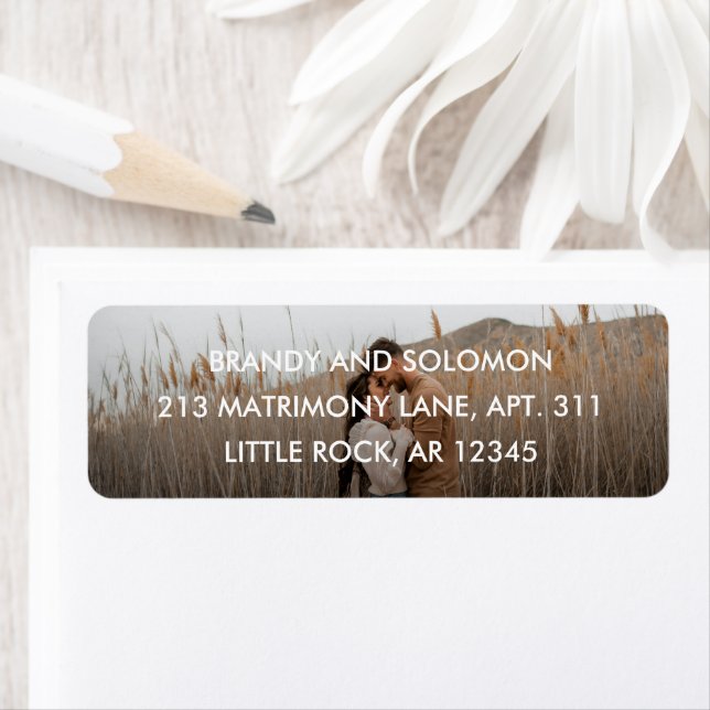 Modern Elegant Photo Wedding Label (Insitu)