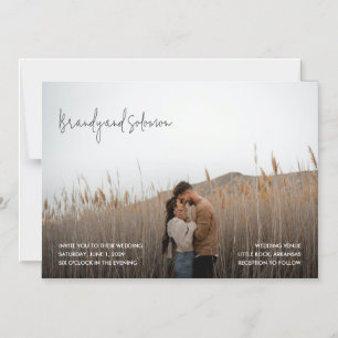 Modern Elegant Photo Wedding Magnetic Invitation
