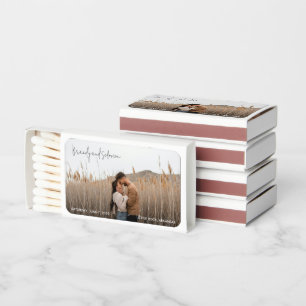 Modern Elegant Photo Wedding Matchboxes