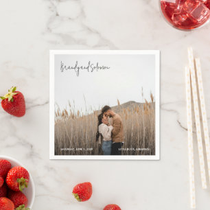 Modern Elegant Photo Wedding Napkins