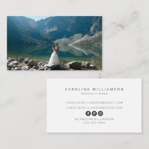 Modern Elegant Photo Wedding Planner Photography Business Card
