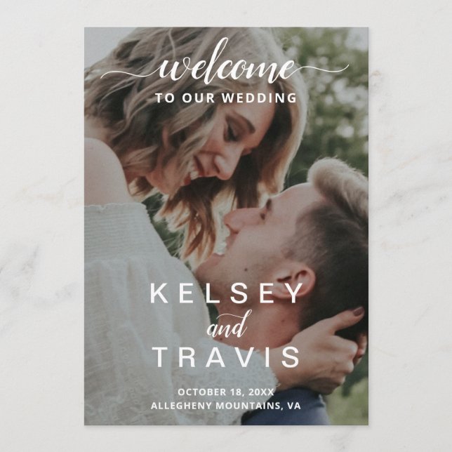 Modern Elegant Photo Wedding Program (Front)
