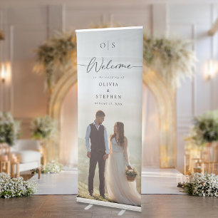 Modern Elegant Photo Wedding Retractable Banner