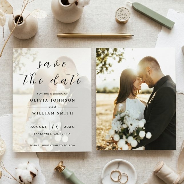 Modern Elegant Photo Wedding Save the Date (Creator Uploaded)