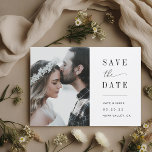 Modern Elegant Photo Wedding Save The Date<br><div class="desc">Custom-designed wedding save the date card featuring modern and simple layout with elegant typography.</div>