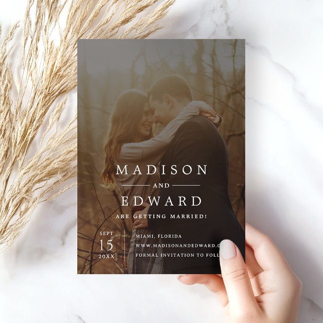 Modern Elegant Photo Wedding Save the Date Invitation (Creator Uploaded)