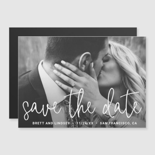 Modern Elegant Photo Wedding Save the Date Magnetic Invitation