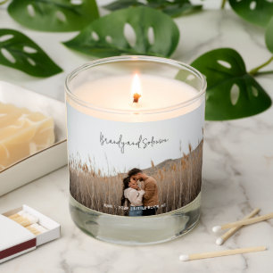 Modern Elegant Photo Wedding Scented Candle