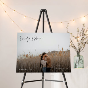 Modern Elegant Photo Wedding Sign