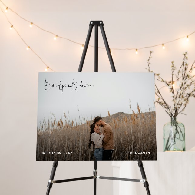 Modern Elegant Photo Wedding Sign (In Situ (Stand))