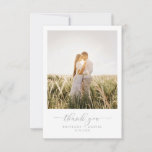 Modern Elegant Photo Wedding Thank You Card<br><div class="desc">Show your gratitude to your wedding guests with this simple and beautiful thank you card.</div>